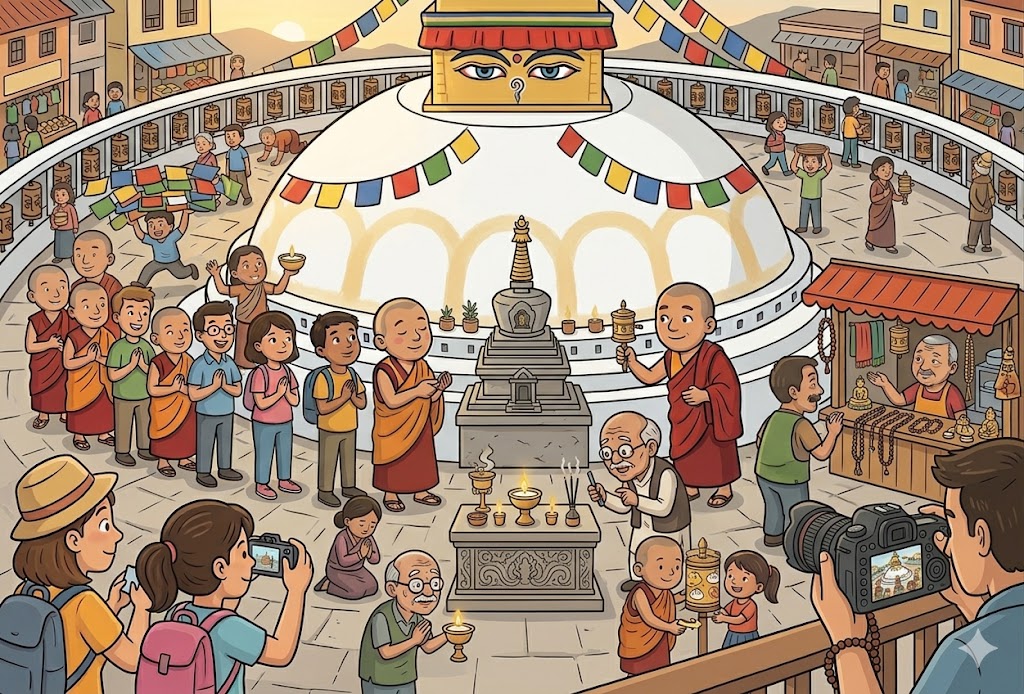 Boudhanath: The Great White Dome of Cosmic Procrastination